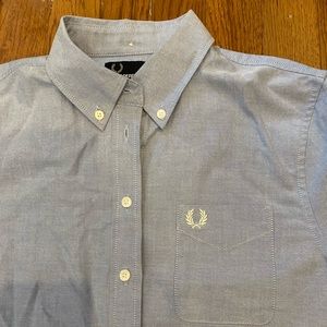 Fred Perry Light Blue Button Up Short Sleeve Shirt. US Size 6.